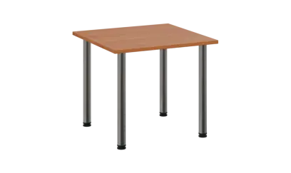 CRTR 80 jídelní stůl, kovová podnož chrom, deska 25 mm, 800x800 mm, olše jantar